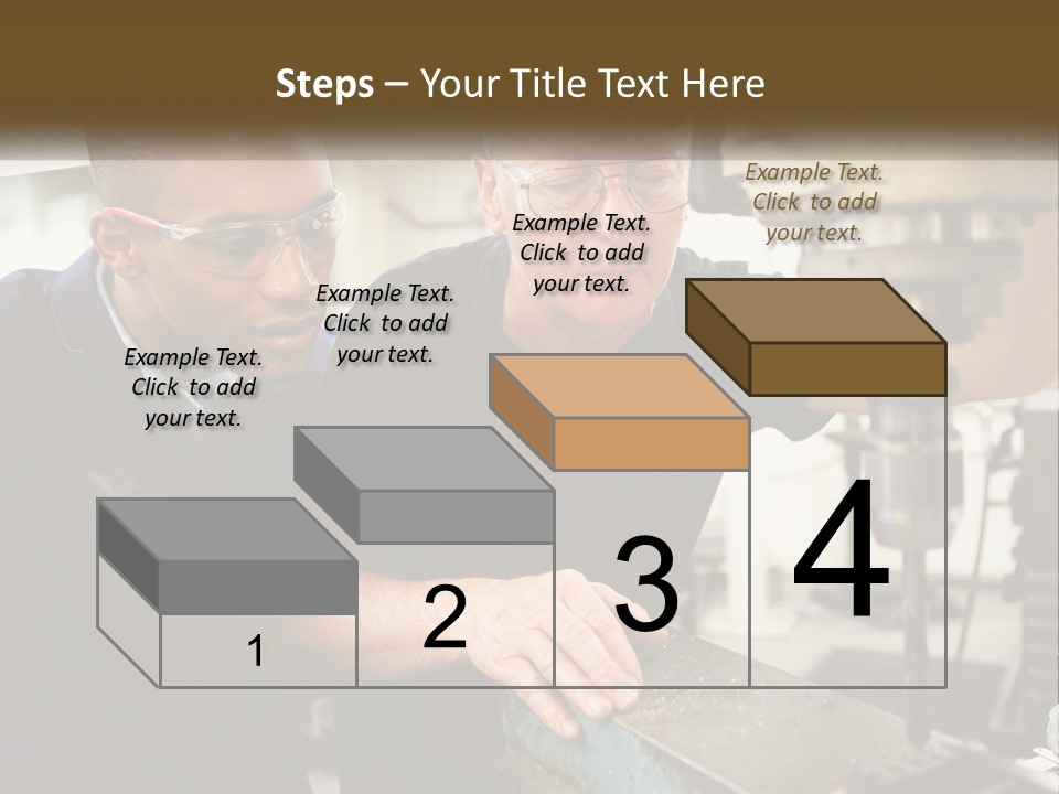 Two Men Working On A Machine In A Factory PowerPoint Template