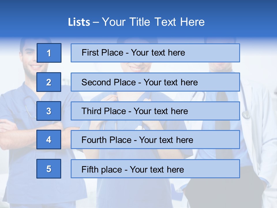 A Group Of Doctors Standing Next To Each Other PowerPoint Template