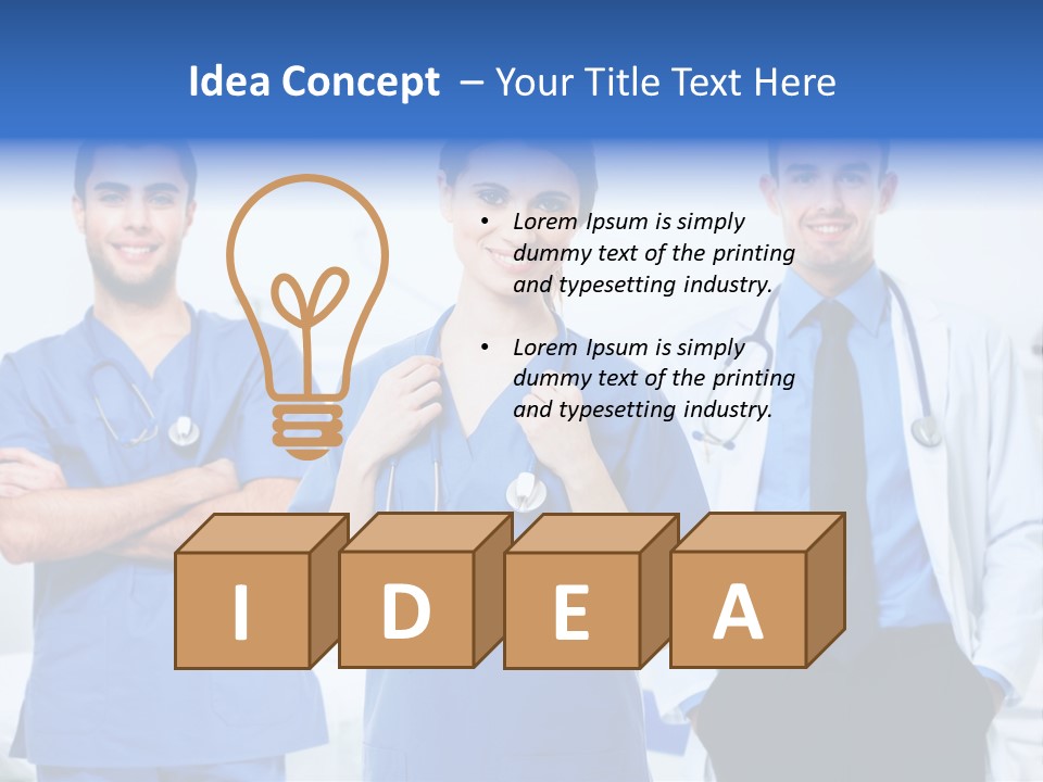 A Group Of Doctors Standing Next To Each Other PowerPoint Template