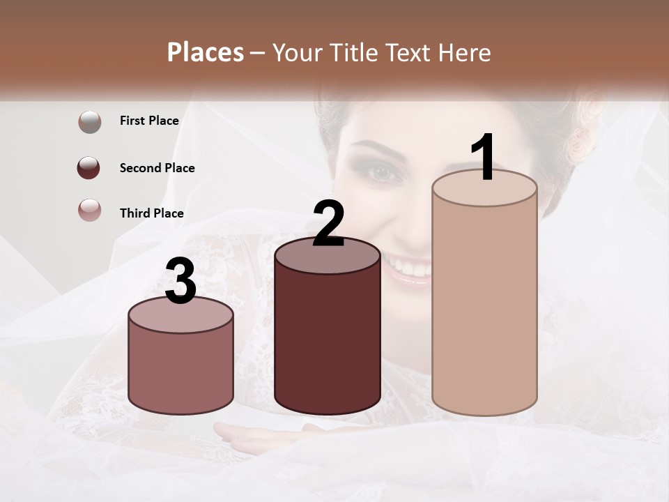 A Woman In A Wedding Dress With A Veil On Her Head PowerPoint Template