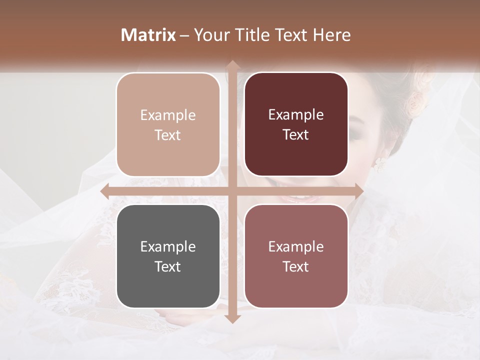 A Woman In A Wedding Dress With A Veil On Her Head PowerPoint Template