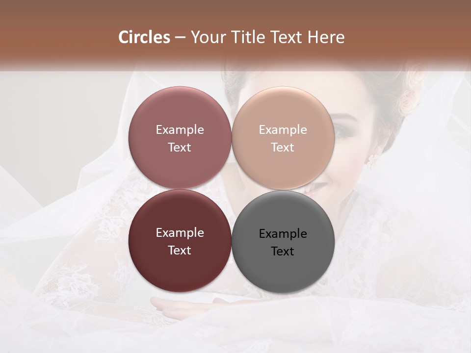 A Woman In A Wedding Dress With A Veil On Her Head PowerPoint Template