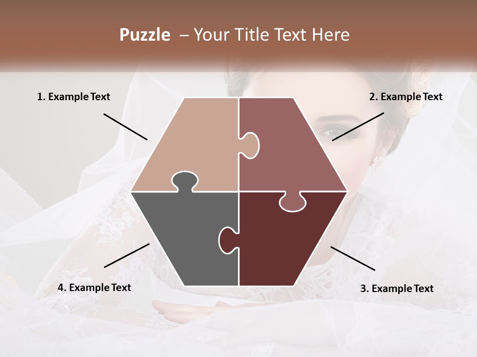 A Woman In A Wedding Dress With A Veil On Her Head PowerPoint Template