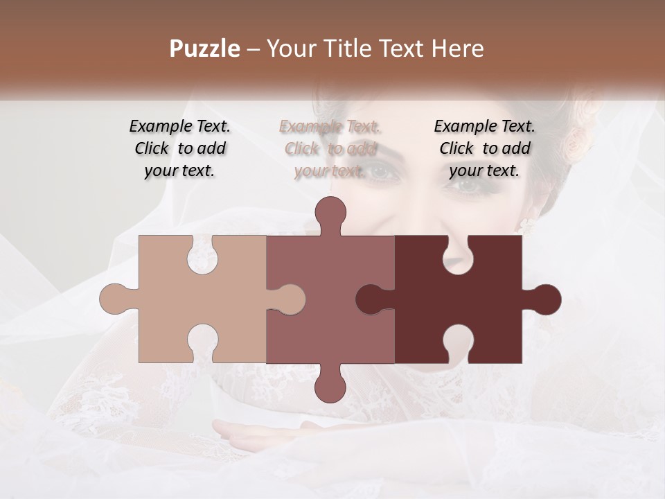 A Woman In A Wedding Dress With A Veil On Her Head PowerPoint Template