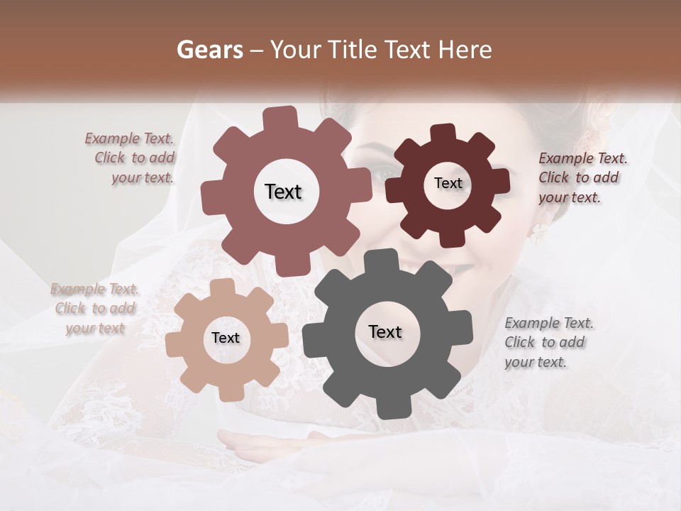 A Woman In A Wedding Dress With A Veil On Her Head PowerPoint Template