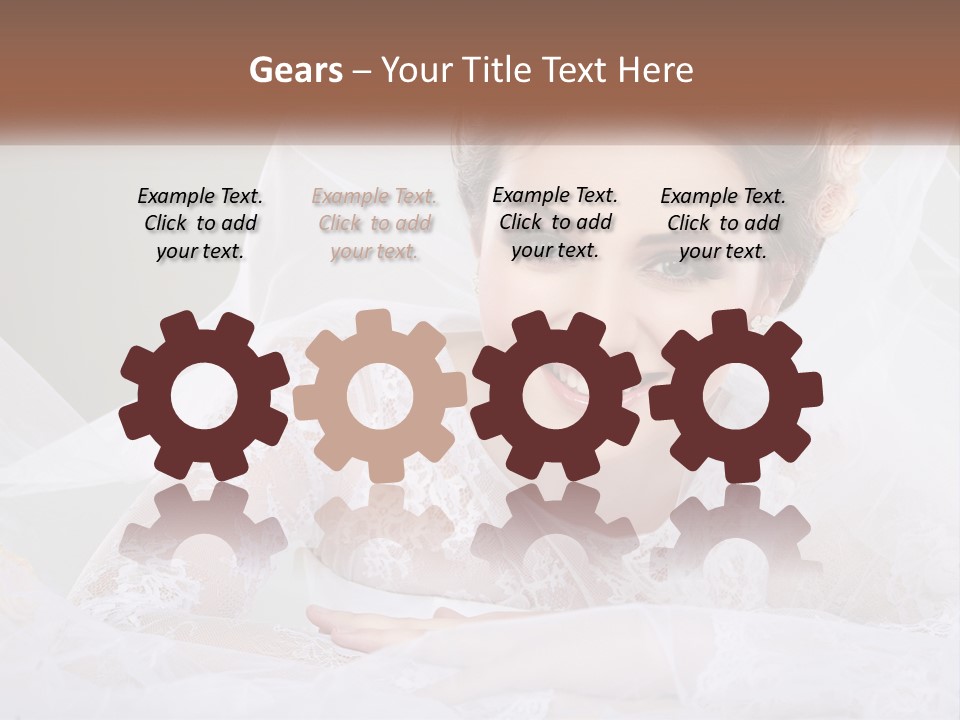 A Woman In A Wedding Dress With A Veil On Her Head PowerPoint Template