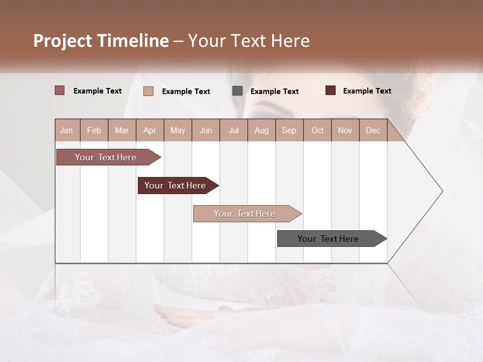 A Woman In A Wedding Dress With A Veil On Her Head PowerPoint Template