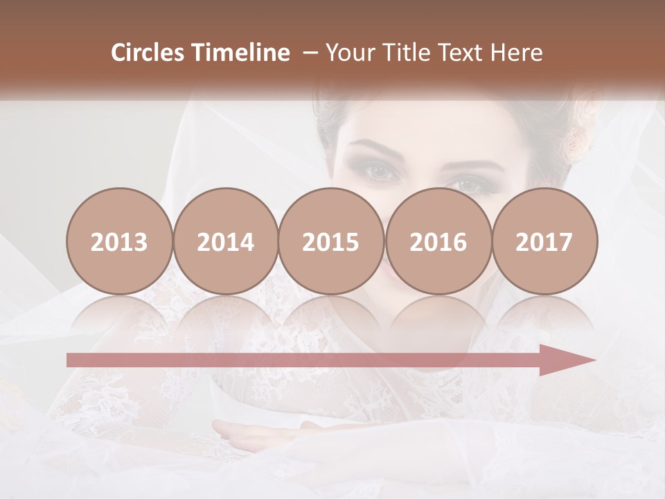 A Woman In A Wedding Dress With A Veil On Her Head PowerPoint Template