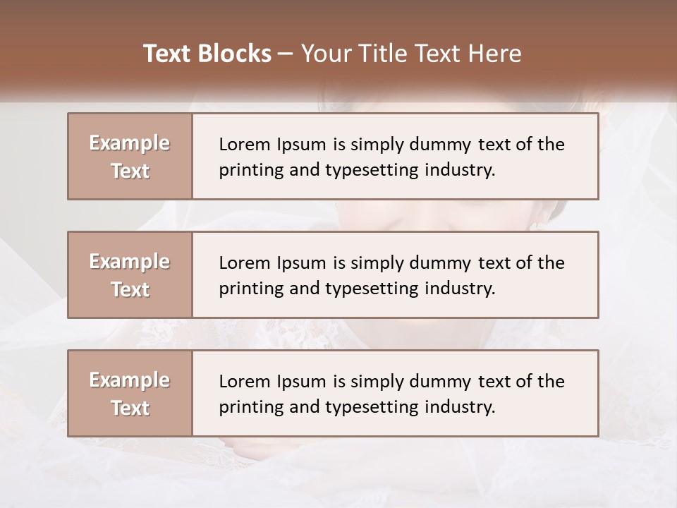 A Woman In A Wedding Dress With A Veil On Her Head PowerPoint Template