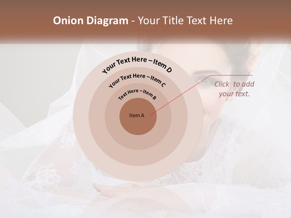 A Woman In A Wedding Dress With A Veil On Her Head PowerPoint Template