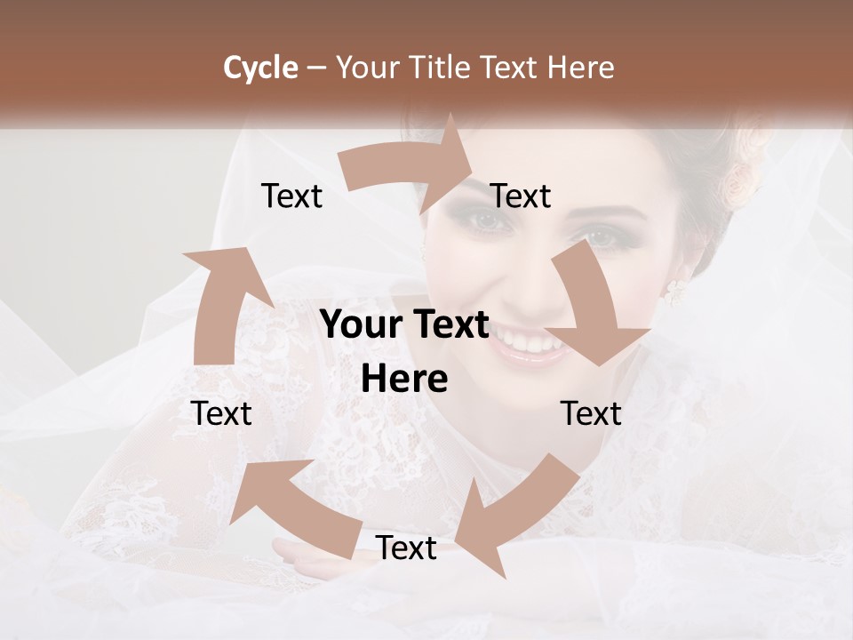A Woman In A Wedding Dress With A Veil On Her Head PowerPoint Template