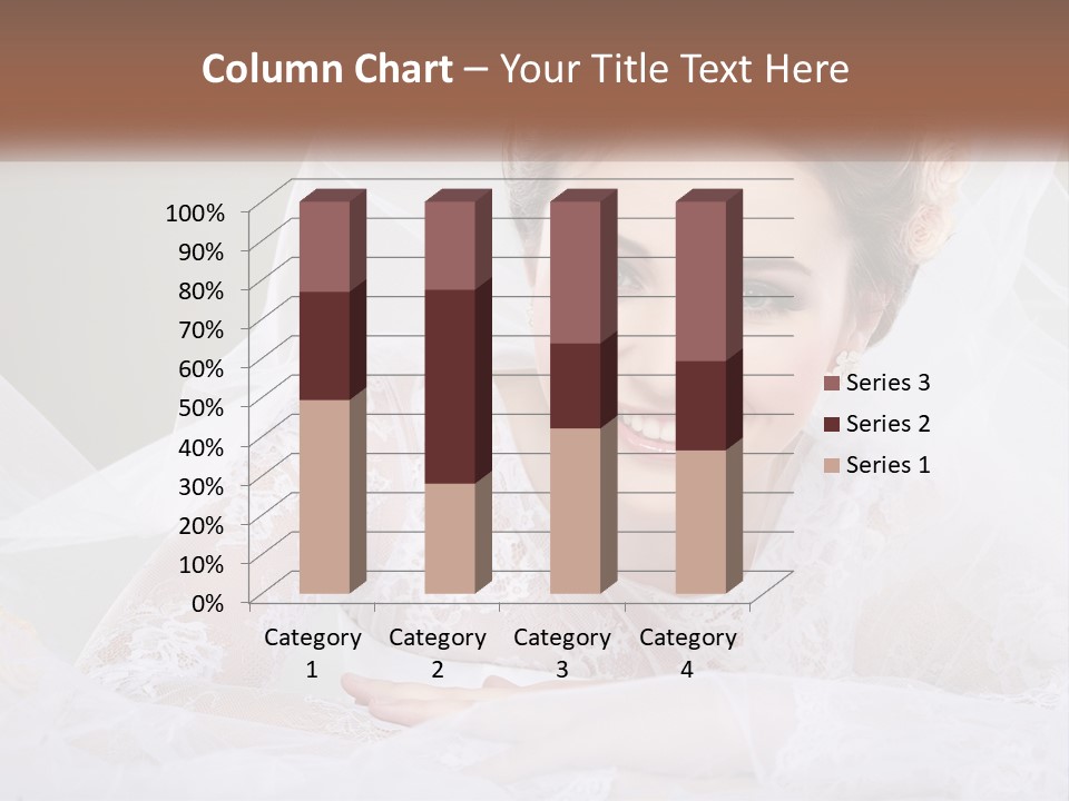 A Woman In A Wedding Dress With A Veil On Her Head PowerPoint Template