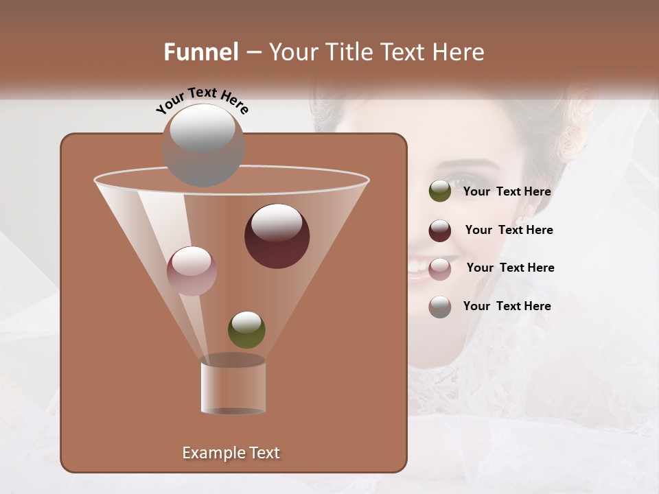 A Woman In A Wedding Dress With A Veil On Her Head PowerPoint Template