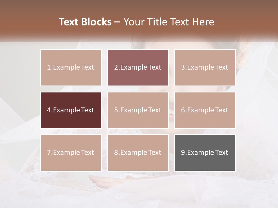 A Woman In A Wedding Dress With A Veil On Her Head PowerPoint Template