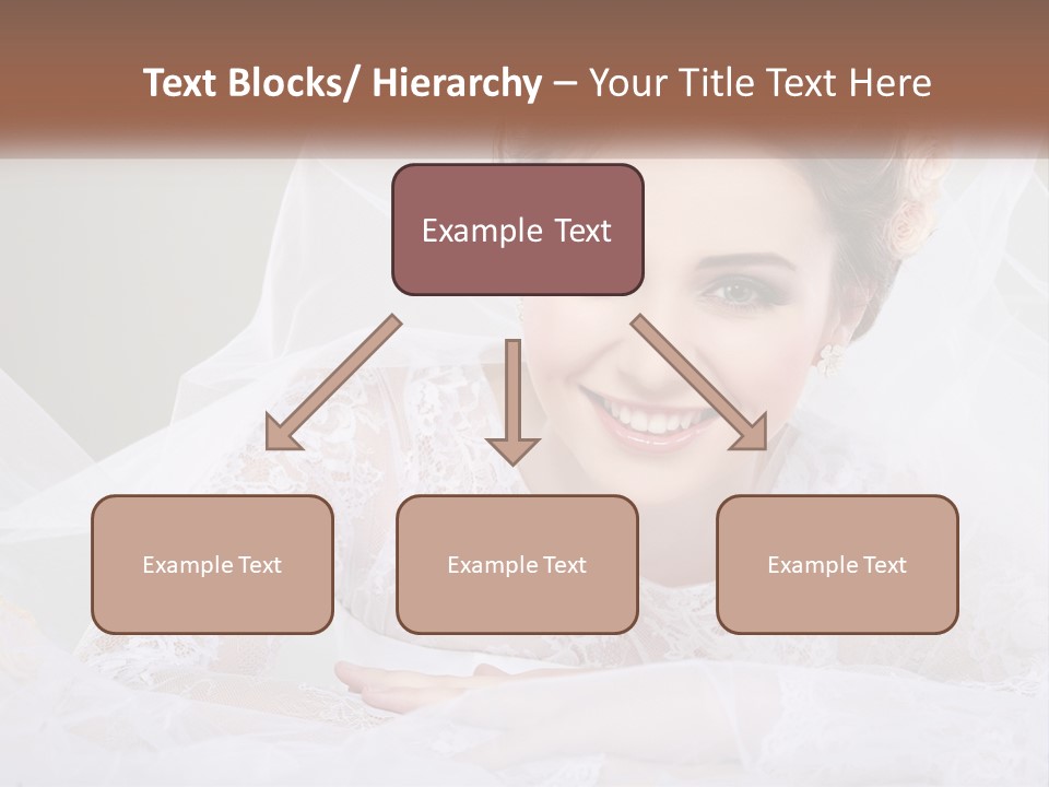 A Woman In A Wedding Dress With A Veil On Her Head PowerPoint Template