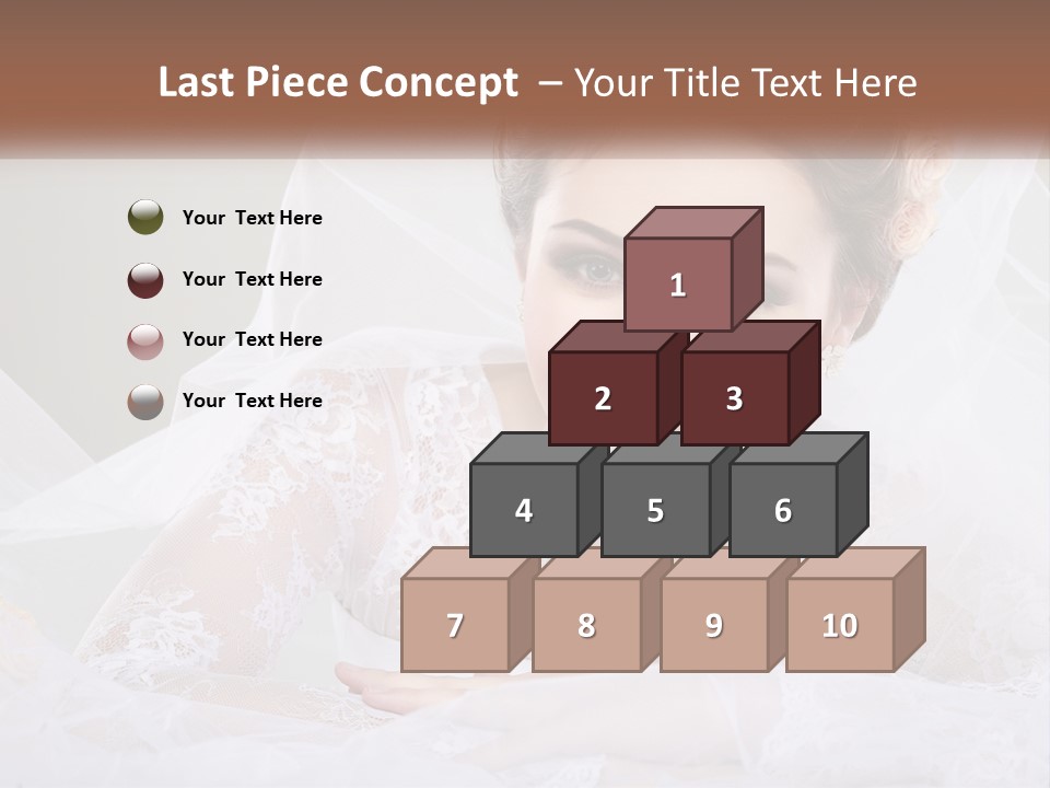 A Woman In A Wedding Dress With A Veil On Her Head PowerPoint Template