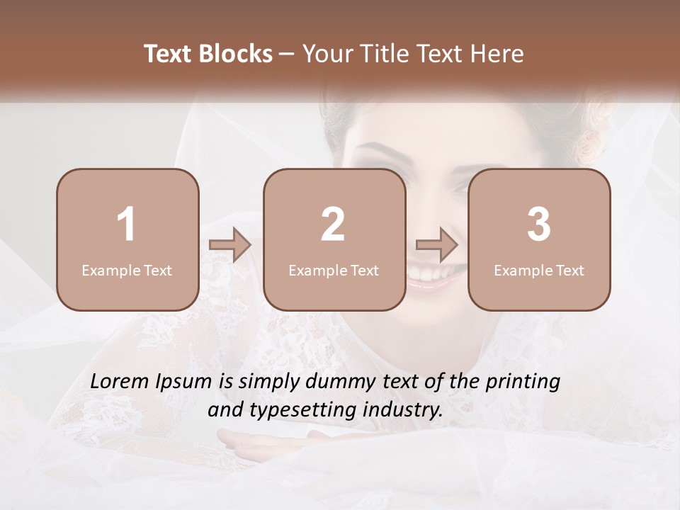 A Woman In A Wedding Dress With A Veil On Her Head PowerPoint Template