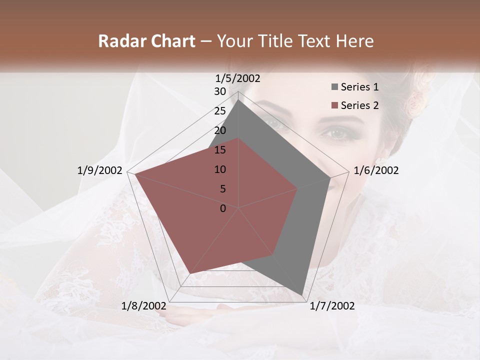 A Woman In A Wedding Dress With A Veil On Her Head PowerPoint Template