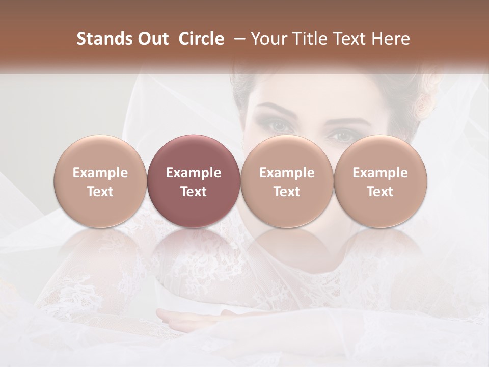 A Woman In A Wedding Dress With A Veil On Her Head PowerPoint Template