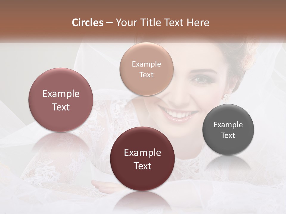 A Woman In A Wedding Dress With A Veil On Her Head PowerPoint Template