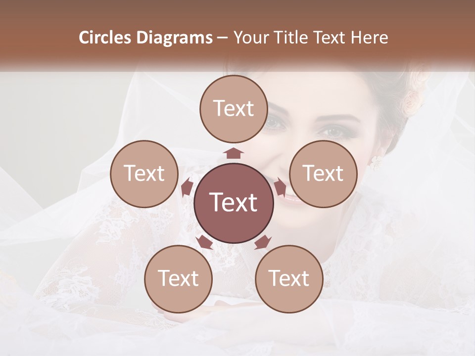 A Woman In A Wedding Dress With A Veil On Her Head PowerPoint Template