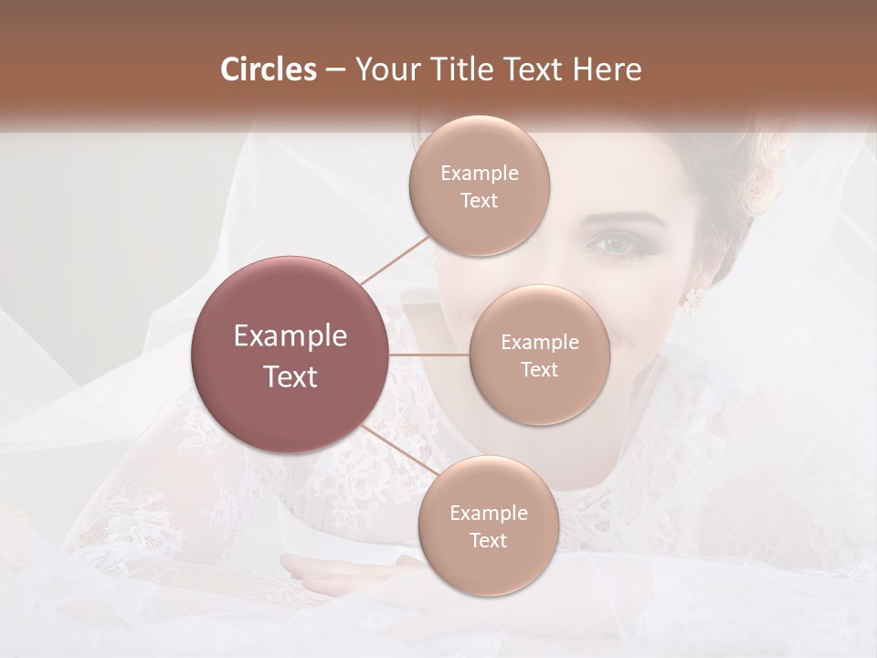 A Woman In A Wedding Dress With A Veil On Her Head PowerPoint Template