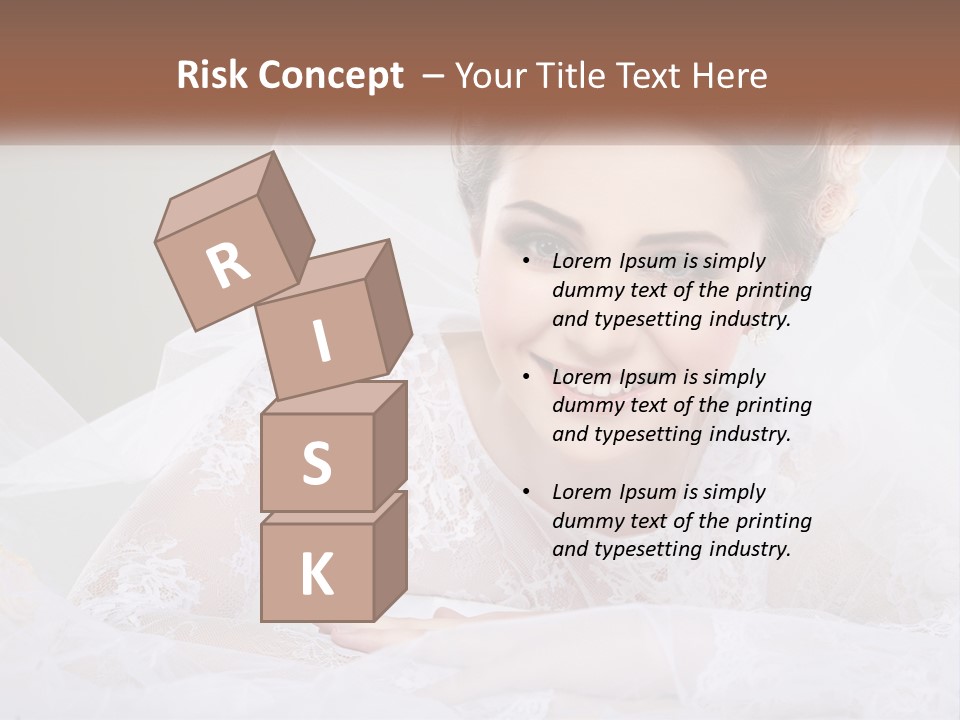 A Woman In A Wedding Dress With A Veil On Her Head PowerPoint Template