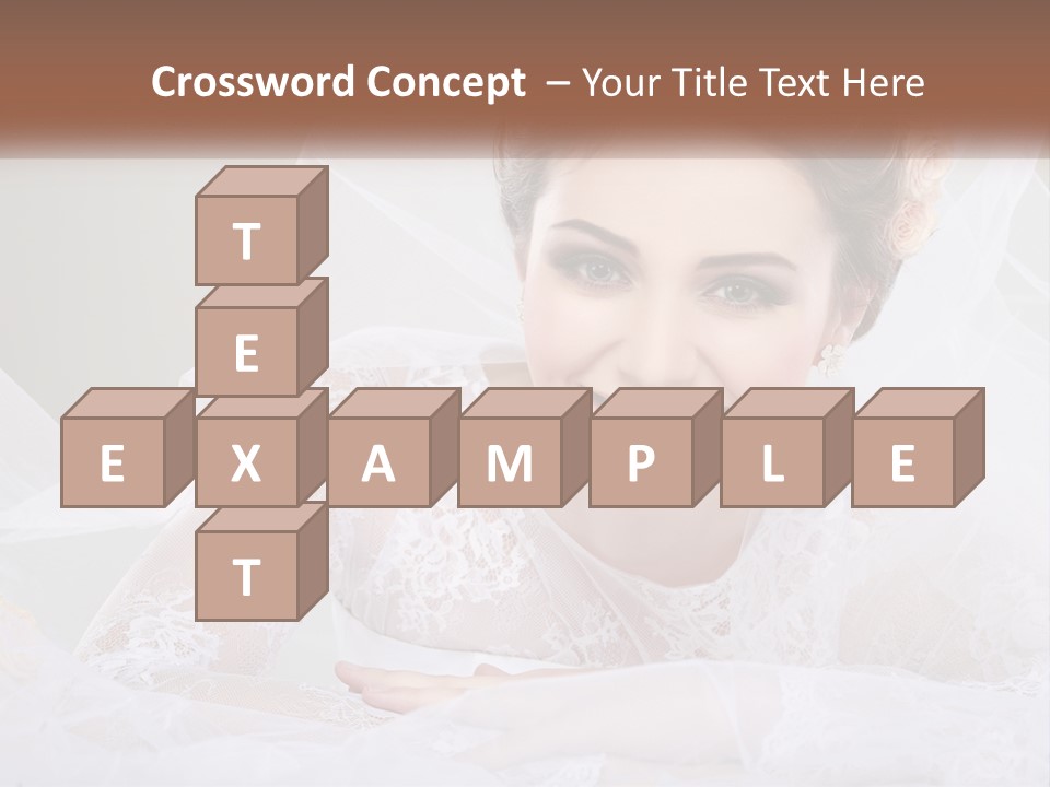 A Woman In A Wedding Dress With A Veil On Her Head PowerPoint Template