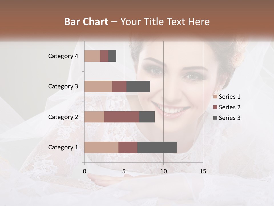 A Woman In A Wedding Dress With A Veil On Her Head PowerPoint Template