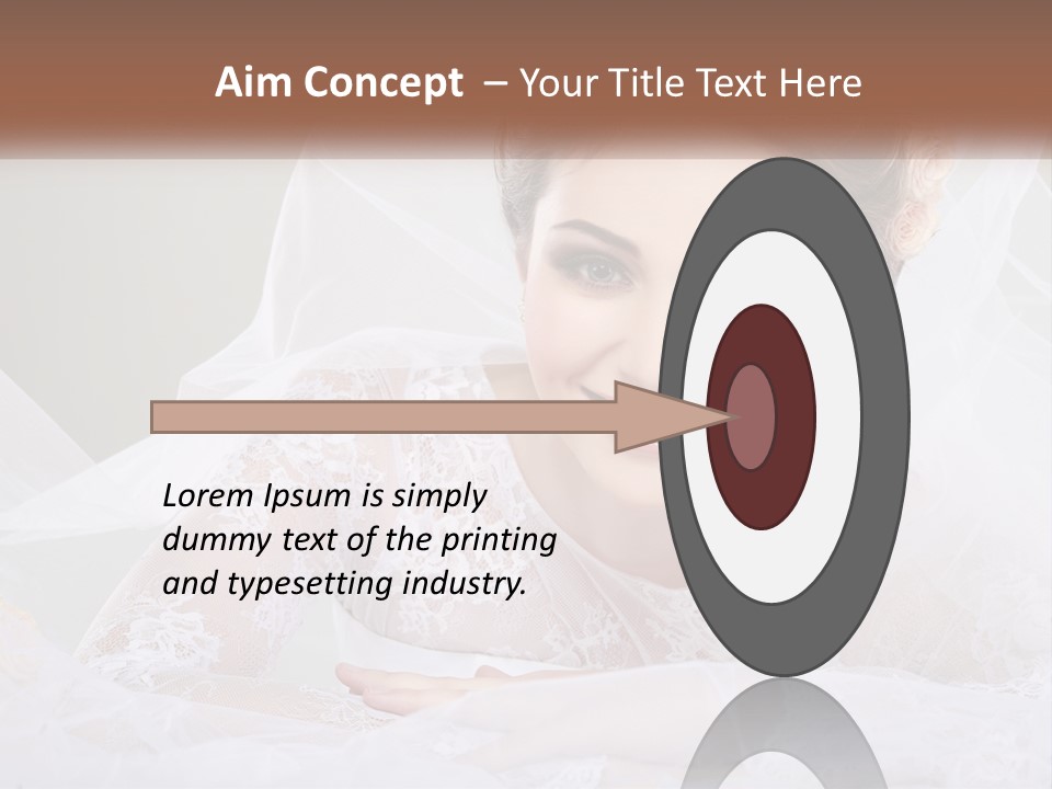 A Woman In A Wedding Dress With A Veil On Her Head PowerPoint Template