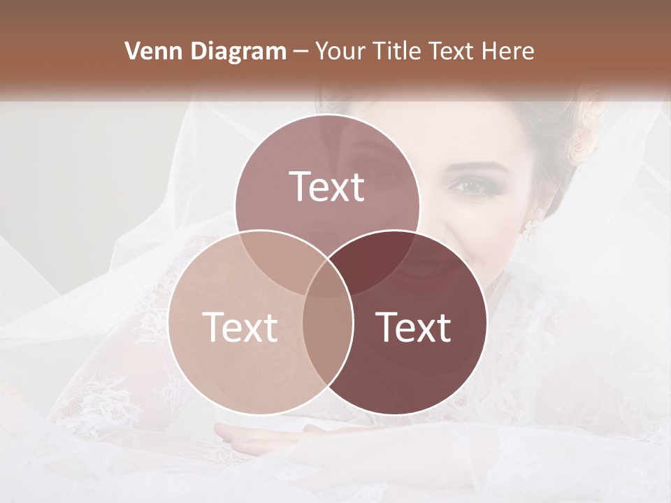 A Woman In A Wedding Dress With A Veil On Her Head PowerPoint Template