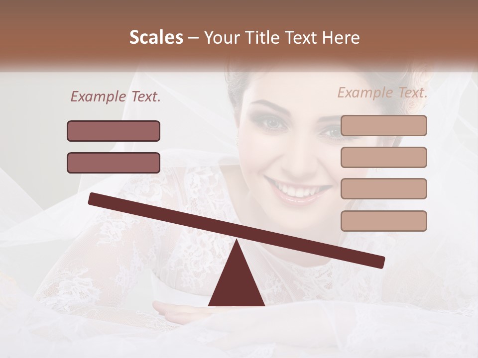 A Woman In A Wedding Dress With A Veil On Her Head PowerPoint Template