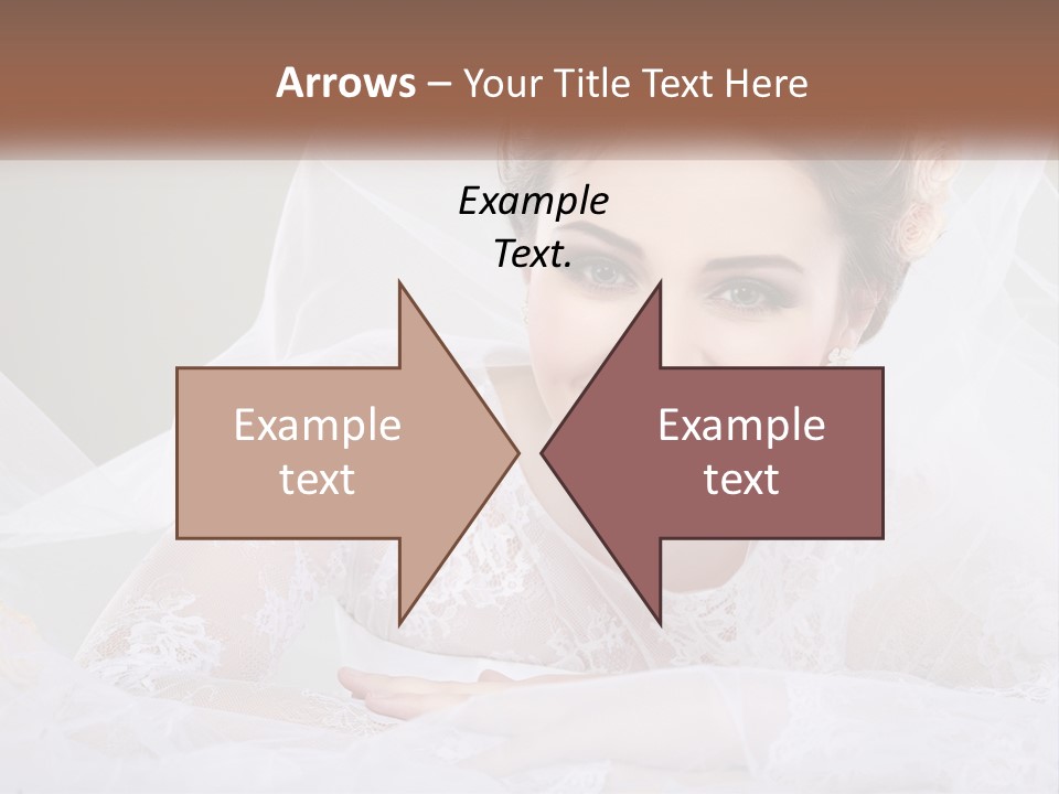 A Woman In A Wedding Dress With A Veil On Her Head PowerPoint Template