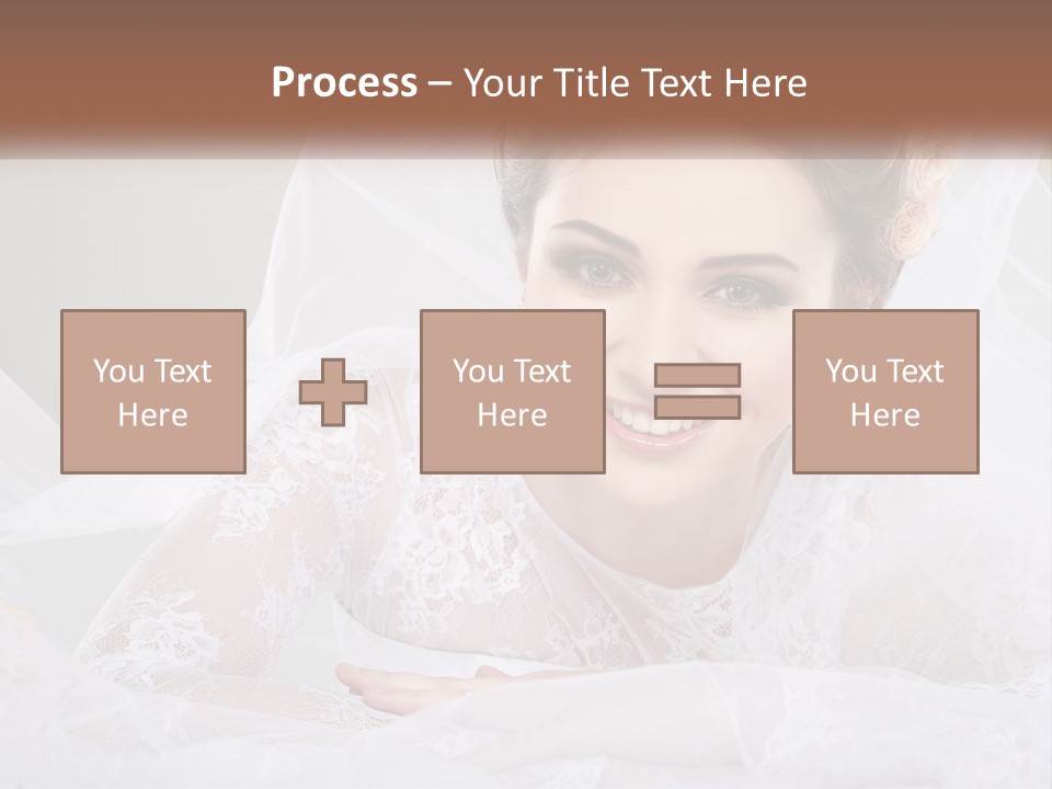 A Woman In A Wedding Dress With A Veil On Her Head PowerPoint Template