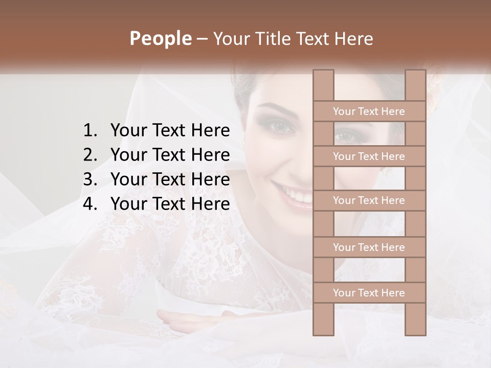 A Woman In A Wedding Dress With A Veil On Her Head PowerPoint Template