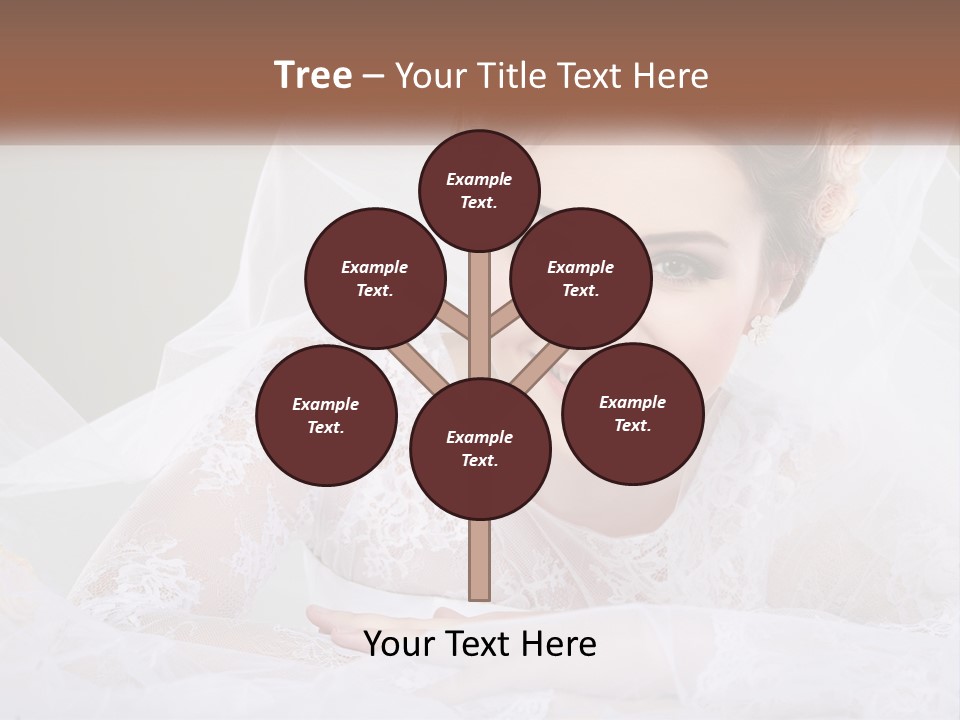 A Woman In A Wedding Dress With A Veil On Her Head PowerPoint Template