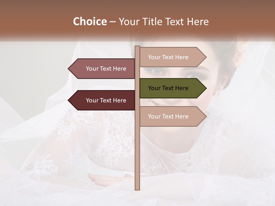 A Woman In A Wedding Dress With A Veil On Her Head PowerPoint Template