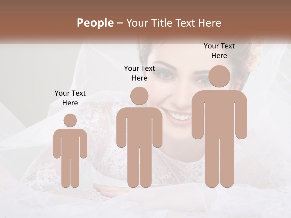 A Woman In A Wedding Dress With A Veil On Her Head PowerPoint Template