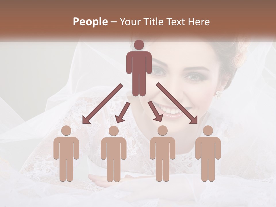 A Woman In A Wedding Dress With A Veil On Her Head PowerPoint Template