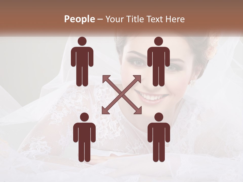A Woman In A Wedding Dress With A Veil On Her Head PowerPoint Template