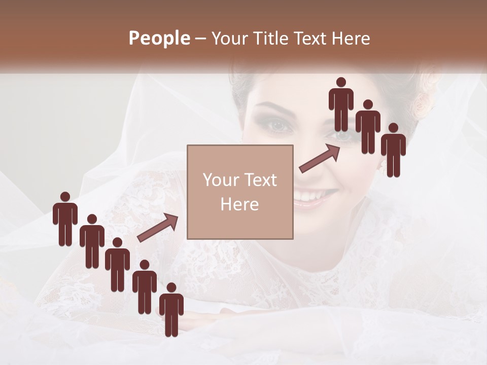 A Woman In A Wedding Dress With A Veil On Her Head PowerPoint Template
