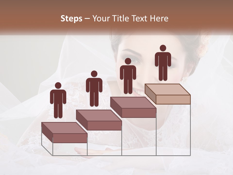 A Woman In A Wedding Dress With A Veil On Her Head PowerPoint Template