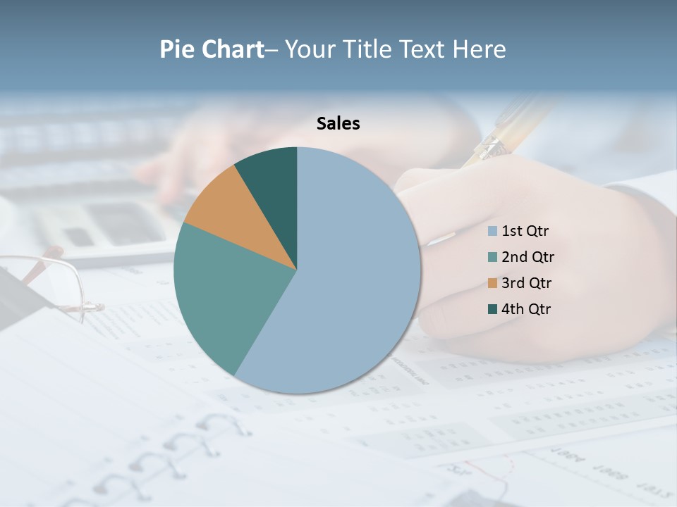 A Person Writing On A Piece Of Paper With A Calculator And Pen PowerPoint Template