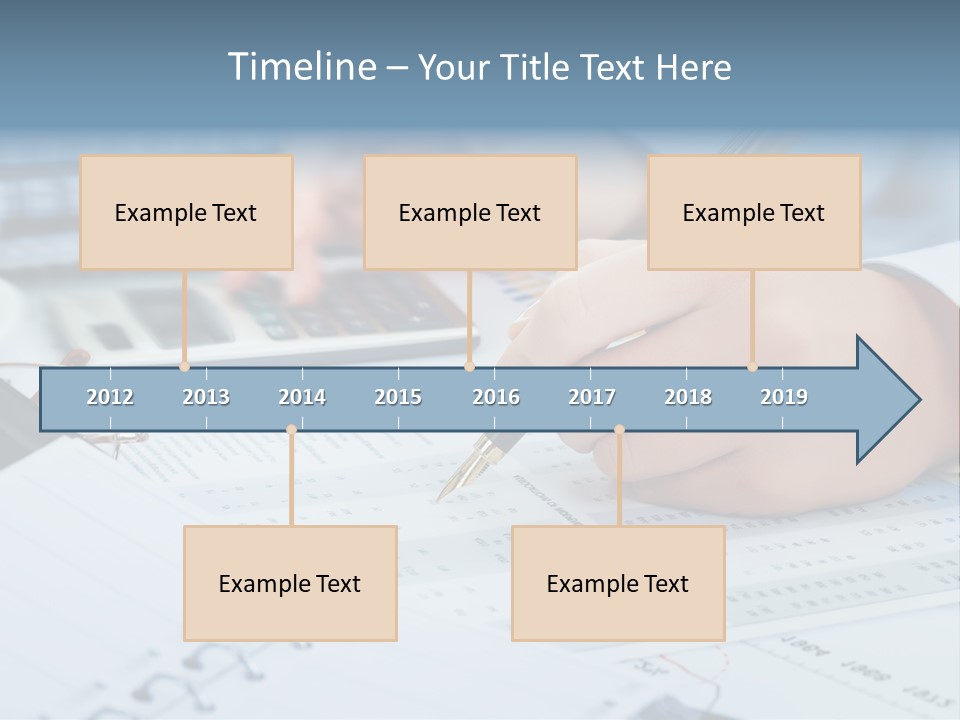 A Person Writing On A Piece Of Paper With A Calculator And Pen PowerPoint Template