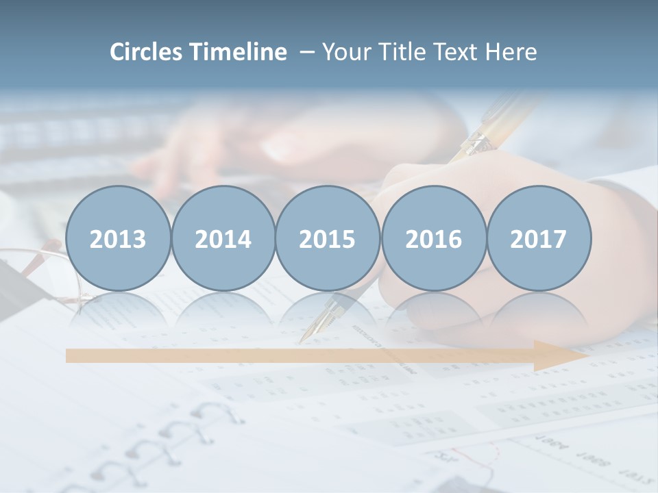 A Person Writing On A Piece Of Paper With A Calculator And Pen PowerPoint Template