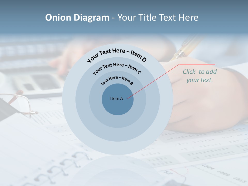 A Person Writing On A Piece Of Paper With A Calculator And Pen PowerPoint Template
