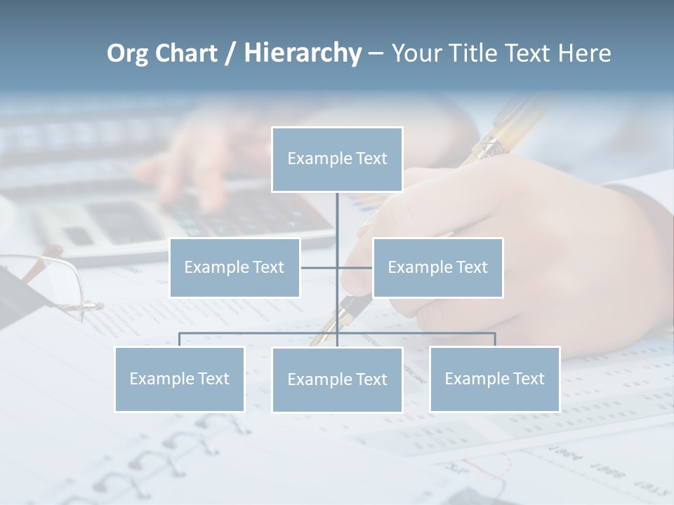 A Person Writing On A Piece Of Paper With A Calculator And Pen PowerPoint Template
