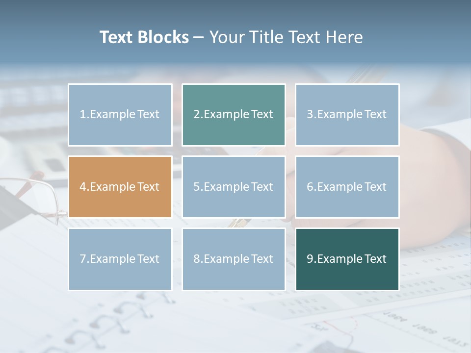 A Person Writing On A Piece Of Paper With A Calculator And Pen PowerPoint Template