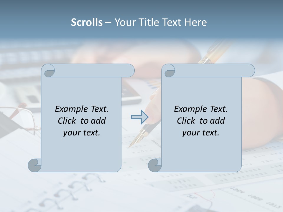 A Person Writing On A Piece Of Paper With A Calculator And Pen PowerPoint Template
