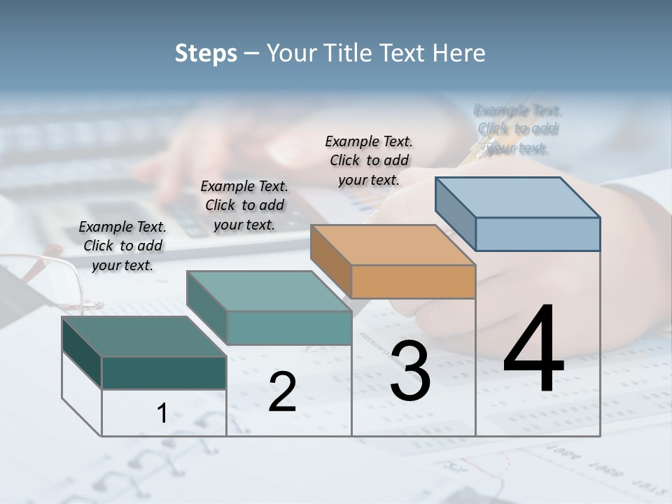 A Person Writing On A Piece Of Paper With A Calculator And Pen PowerPoint Template